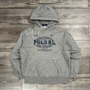 Polo by Ralph Lauren Gray Hooded Pullover with Navy Logo